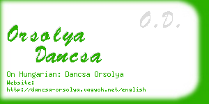 orsolya dancsa business card